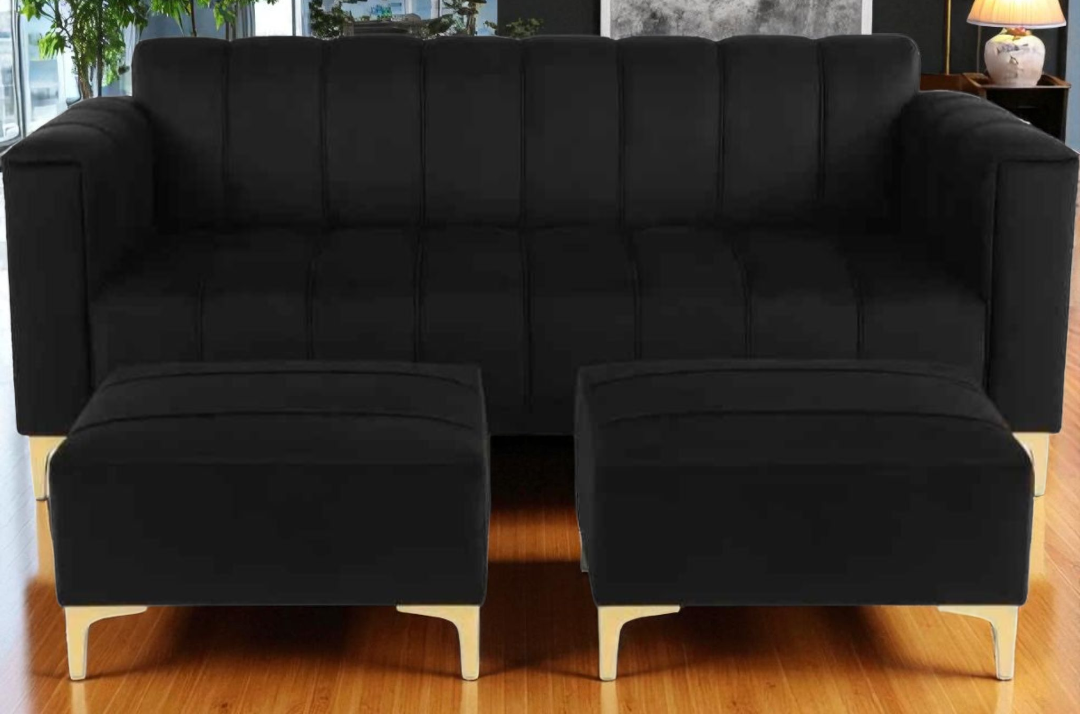 3 seater black couch