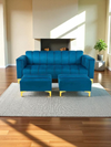 3 seater royal blue couch